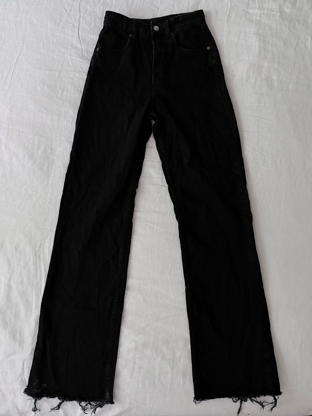 Zara Black Denim Pants with Branded Waist Label